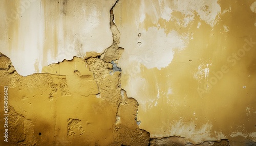 Peeling paint on old wall surface.