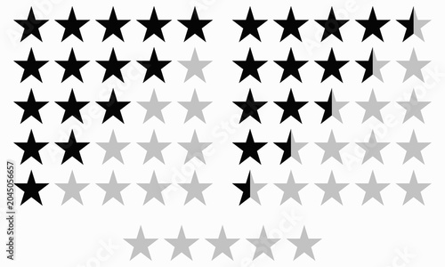 Five Star Rating Black Grey Icons