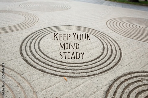 Circles Inspire Mindfulness on Neutral Textured Surface with Quote