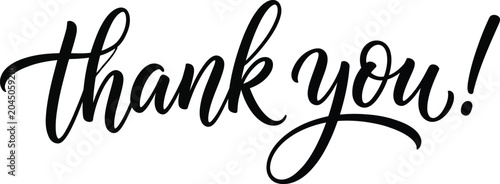 Φωτογραφία Elegant thank you message in black cursive script