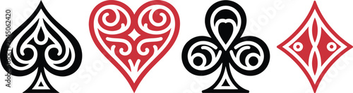 Bild auf Leinwand Poker card, suit icon set, decorative card symbols for casino design poker tourn