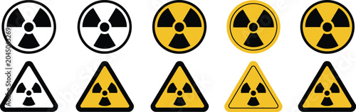 Obraz na płótnie Radiation, hazard icon set, nuclear warning and radioactive safety symbols for i