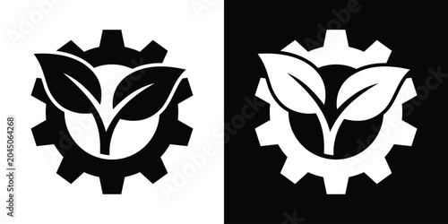 Bild auf Leinwand Environmental love concept icon featuring a small growing plant inside a heart shape