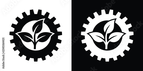 Bild auf Leinwand Environmental love concept icon featuring a small growing plant inside a heart shape