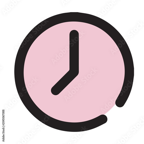 Valokuva Wall clock face icon showing time in a simple minimalist style with deadline sch