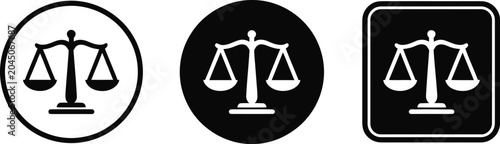 Canvastavla Scales, of justice icon set, legal symbols for courtroom lawyer law firm fairnes