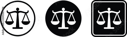 Foto Scales, of justice icon set, law and legal balance symbols for attorneys courts