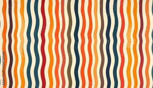Vertical wavy colored lines forming rhythmic retro-style geometric pattern