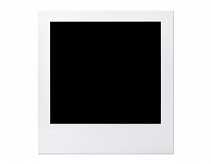 Blank instant photo frame with a black center, isolated on white
