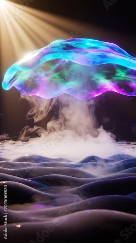 Shimmering solar veil of light and water protecting cellular surface loop 3