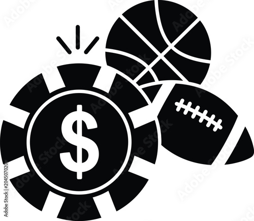 Sports Betting Poker Chip Silhouette Icon