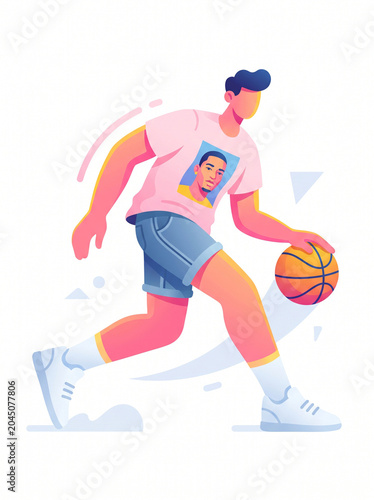 The Urban Dribbler - Aesthetic Basketball Illustration