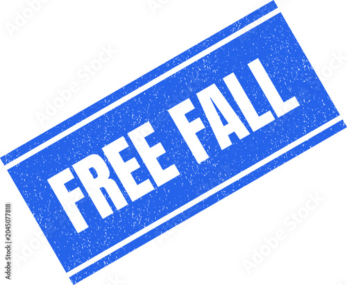 Bild auf Leinwand Blue rubber stamp with the text free fall displayed in a classic bold stamp styl