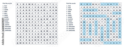 Foto Word search puzzle featuring various words for puzzle enthusiasts