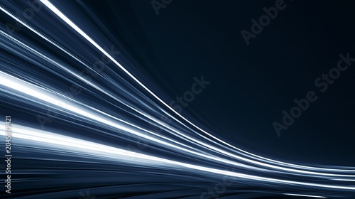 A dark background with vibrant white light trails streaking across it