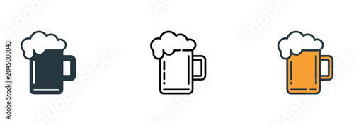 Schilderij op canvas Beer Mug Icon Set