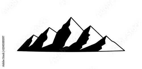 Geometric triangle pyramid, black and white shapes, polygonal pattern, abstract design element