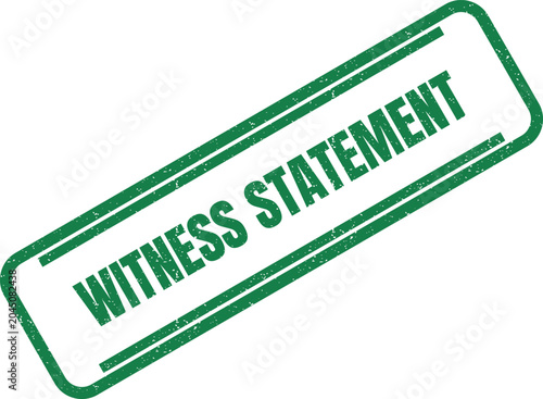 Cuadro en lienzo Green ink rubber stamp featuring the words witness statement inside a formal rec