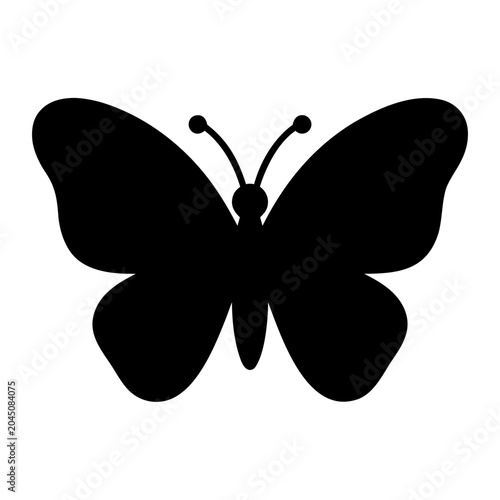 Black butterfly silhouette isolated on transparent background, perfect for laser cutting, vinyl decals, tattoo design, t-shirt prints, and minimalist branding layouts