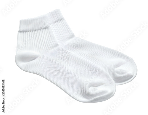 A pair of soft white athletic ankle socks
