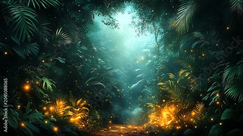 Glowing jungle path