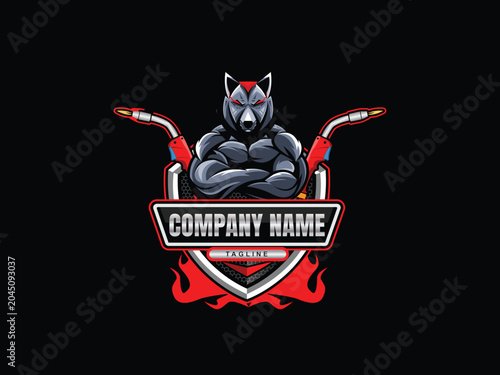 Illustration Welding Logo Deign Template