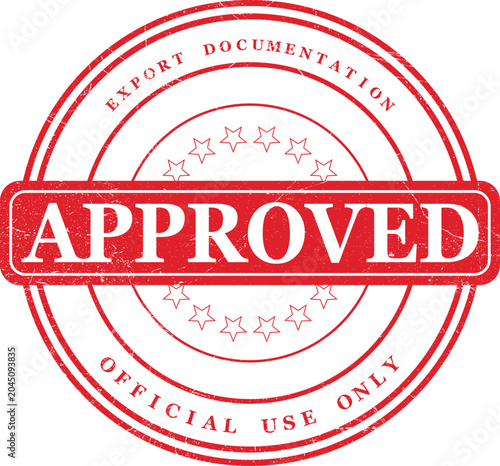 Cuadro en lienzo Official grunge style approved stamp for export documentation and authorized use
