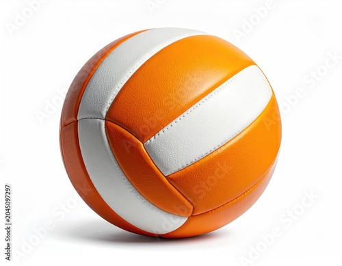 A bright orange and white striped sphere, representing a ball
