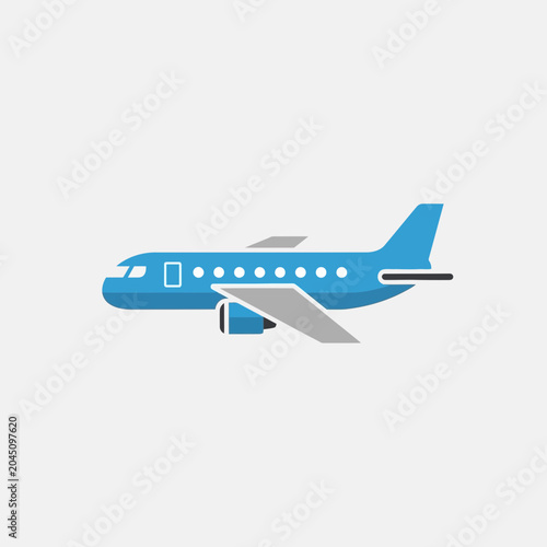 Blue Airplane Commercial Jet Aircraft.