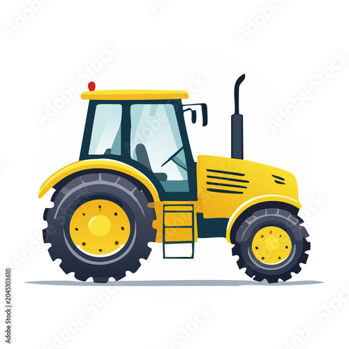 Yellow tractor illustration