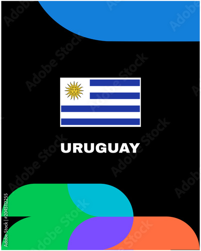 Uruguay Flag United States Football Final 2026 Emblem Latin American Countries Football Teams Design Vector Illustration