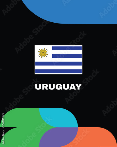 Uruguay Flag United States Football Final 2026 Emblem Latin American Countries Football Teams Design Vector Illustration