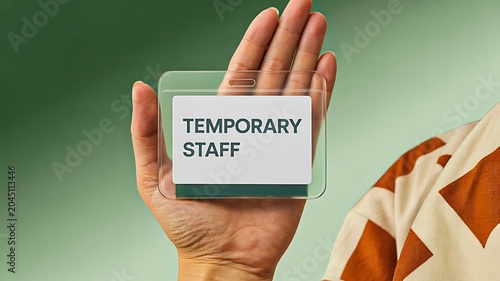 Temporary staff identification badge for short term employment and workforce management