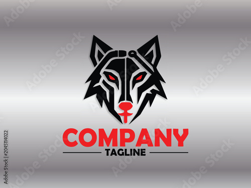 Illustration Wolf face Welding Logo Design Template