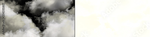 Bild auf Leinwand Smoke cloud on transparent background, white and black smoke cloud, isolated on black background, fog effect