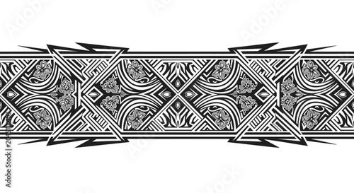 Obraz na plátne Traditional tribal pattern design element.