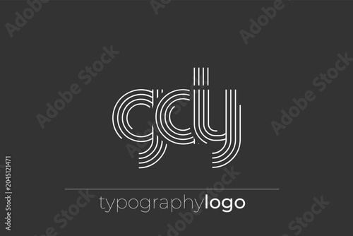 Obraz na płótnie GDY modern geometric typography logo