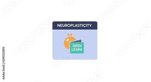 Neuroplasticity Open Learn Icon: Brain Adaptation and Learning Concept