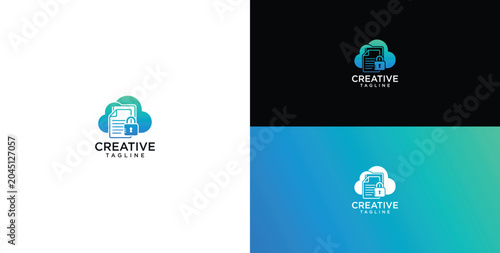 Photos Secure cloud computing concept with padlock and document icons, symbolizing robu