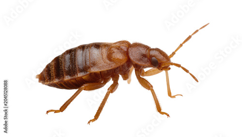 Bild auf Leinwand Isolated bed bug, common parasitic pest insect, detailed macro studio photograph