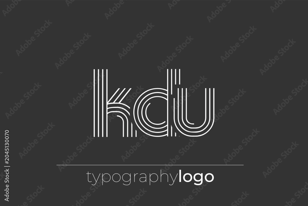 Obraz premium KDU modern geometric typography logo