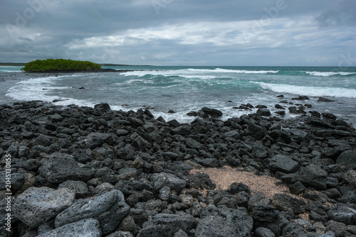 Santa Cruz Island, Galapagos Islands, Ecuador - May 22, 2026: Tortuga Bay Beach in Santa Cruz Island, Galapagos Islands, Ecuador.