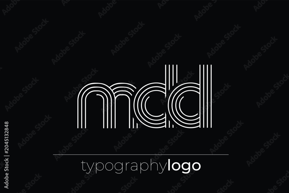 Fototapeta premium MDD modern geometric typography logo