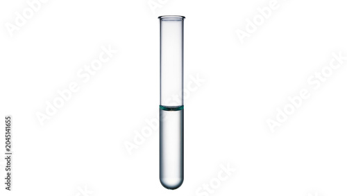 Fotografie Isolated glass test tube with clear liquid for scientific laboratory research an