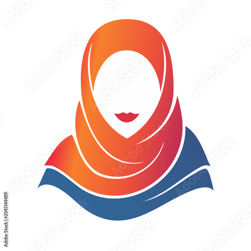 Woman wearing a colorful hijab icon