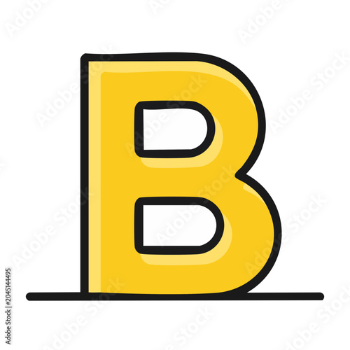 Yellow Letter B Icon