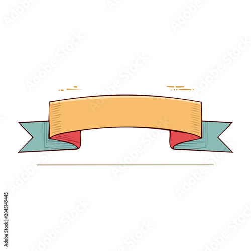 Orange and blue ribbon banner with copy space