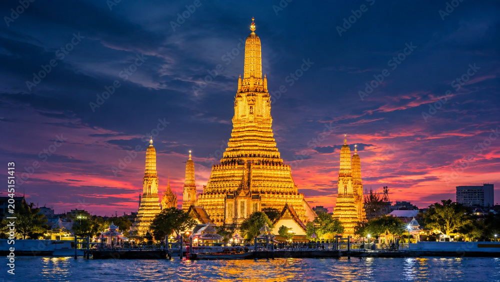 Naklejka premium wat aroon, Thailand