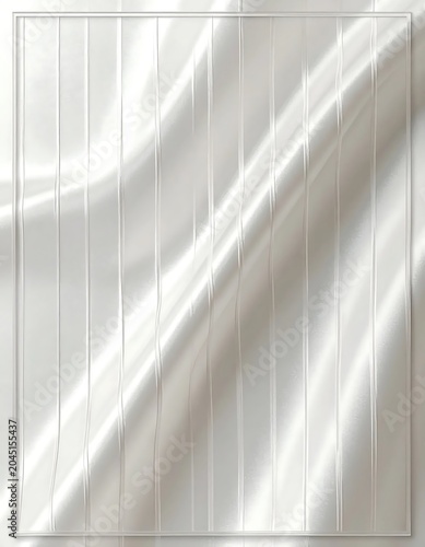 Soft Sunlight Casting Diagonal Shadows on White Paneled Wall Interior