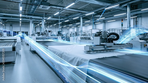 Automated Textile Production Line in Modern Factory